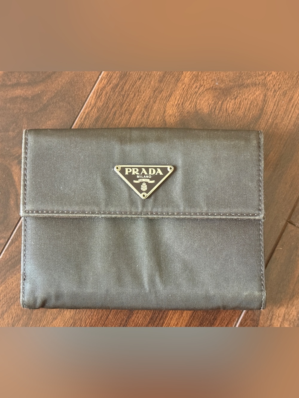 Genuine Prada Olive Green Nylon Wallet Made in Italy